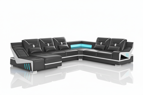Odyssey Modern Leather Sectional - Studio Photo