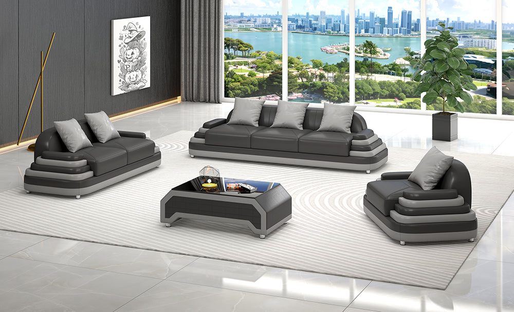 Lillian Modern Leather Sofa Set