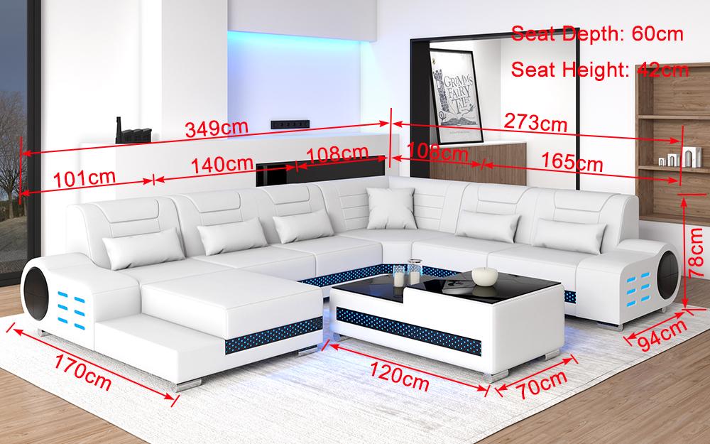 Elliot Modern Leather Sectional