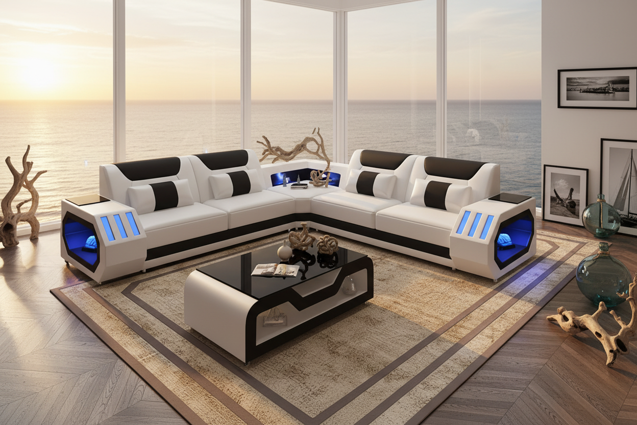 Black & White Sectional - Coastal