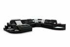 Navasota Large Leather Sectional with Shape Chaise