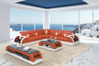 Piliu Leather Corner Sectional with Side Storage - Santorini
