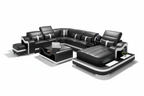 Sydney Large Leather Sectional with Side Table