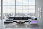 Uranus Modern Leather Sectional with LED Light
