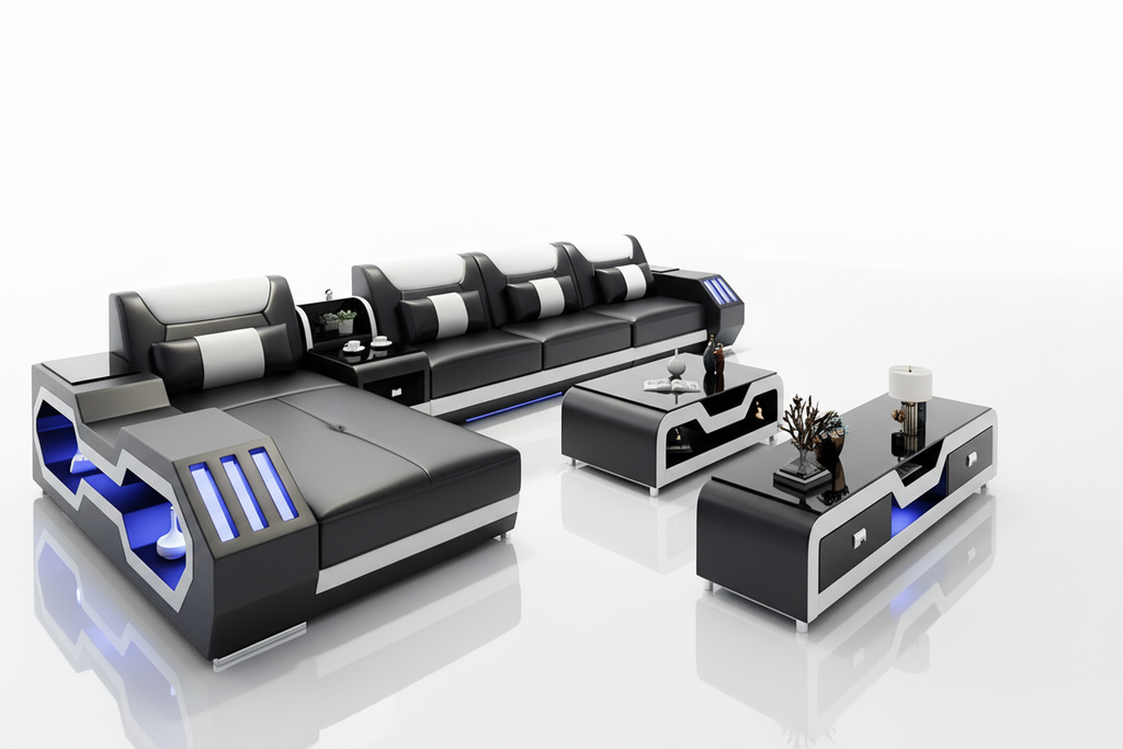 White & Black Sectional - Reflection