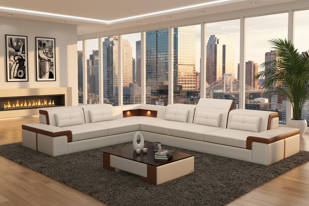 Yaphet Modern Leather Sectional