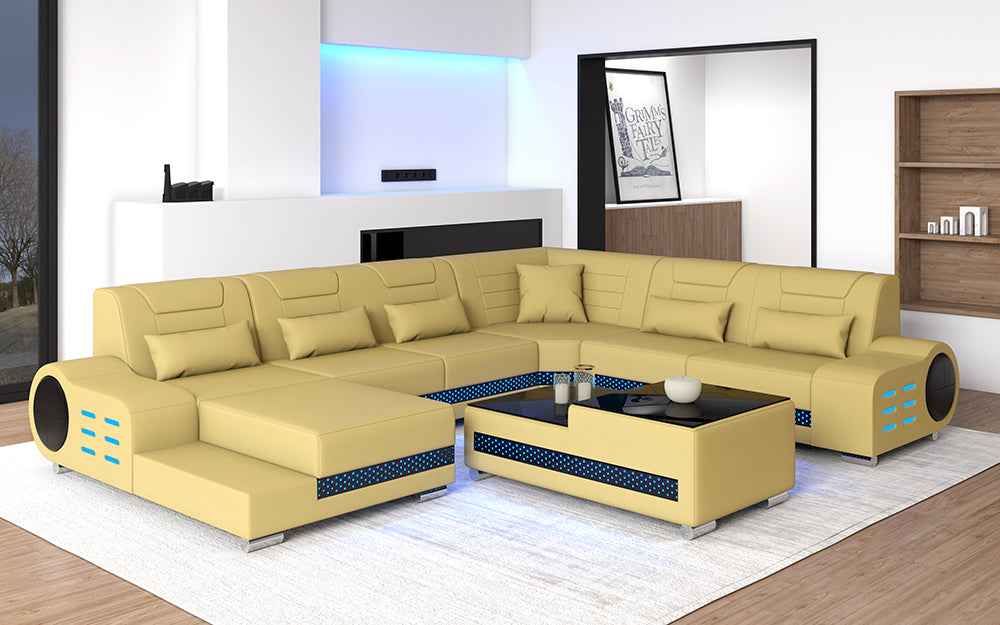 Elliot Modern Leather Sectional