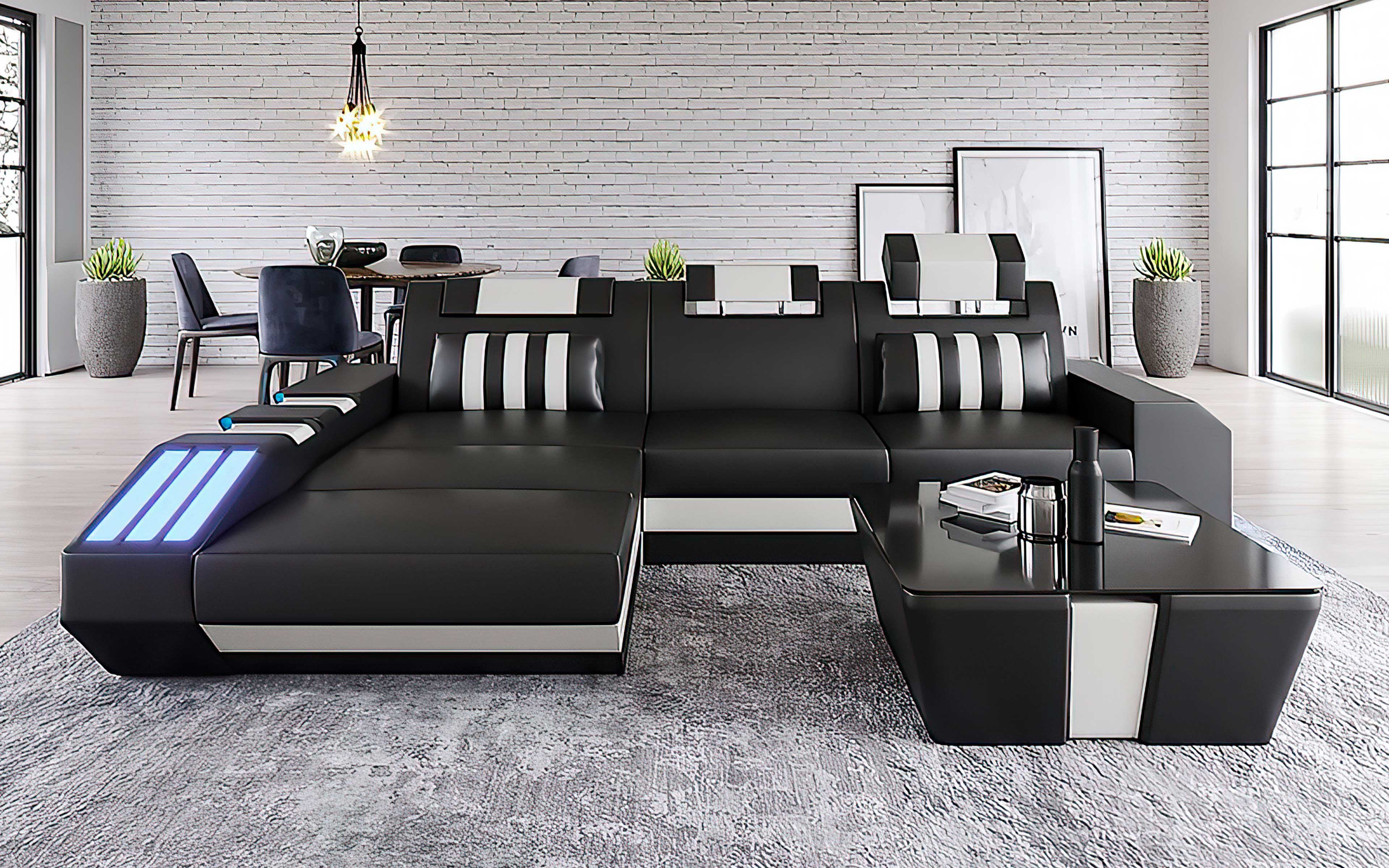 Cosmo Compact LED Sectional - Small Space Party Couch with Mood Lighting